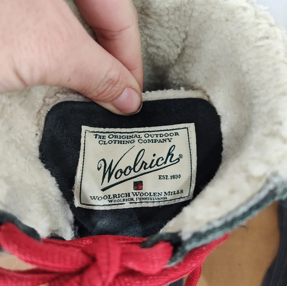 Woolrich Fully Wooly Black/Grey Cream Winter Boots Size Women's 8